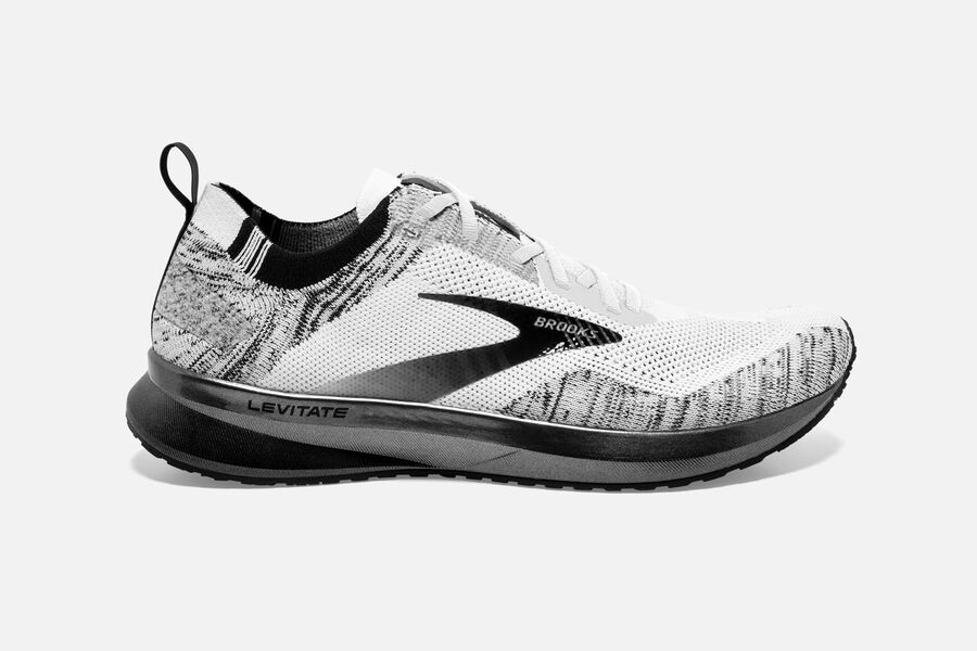 Brooks Running Shoes Womens White/Black - Levitate 4 Road - 3059-DMVWN